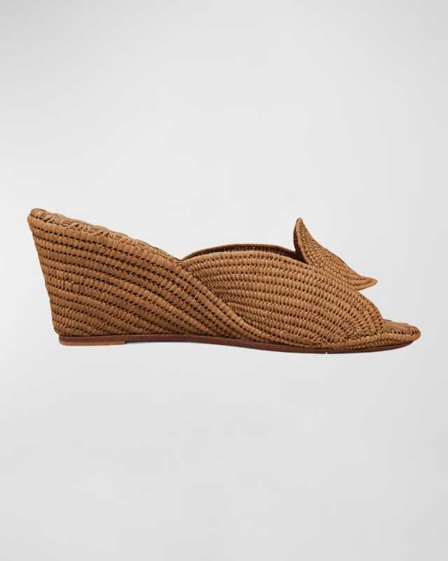 Etre Raffia Wedge Sandals